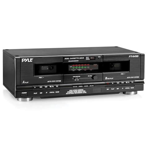 Pyle PT649D Dual Stereo Cassette Deck Player System for Music & Audio ...