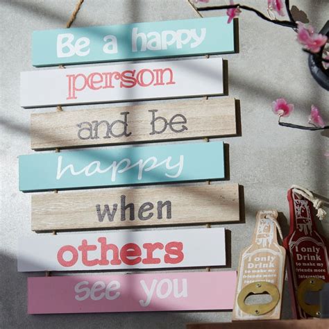 Positive Quotes Wall Hanging - Be A Happy Person — eazy wagon