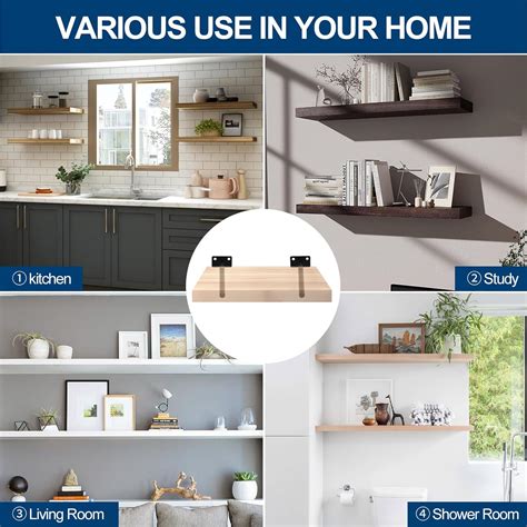 MHMYDZ 8 Pcs 6 Black Solid Steel Floating Shelf Bracket India | Ubuy