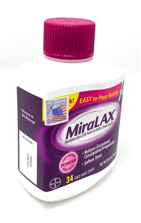 MiraLAX Powder Laxative 20.4oz - 34 Doses | Gentle Relief for Constipation | Buy Now with ...
