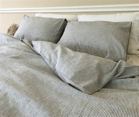 Natural Linen Striped Duvet Cover, Over 16 stripe patterns, Custom Size ...