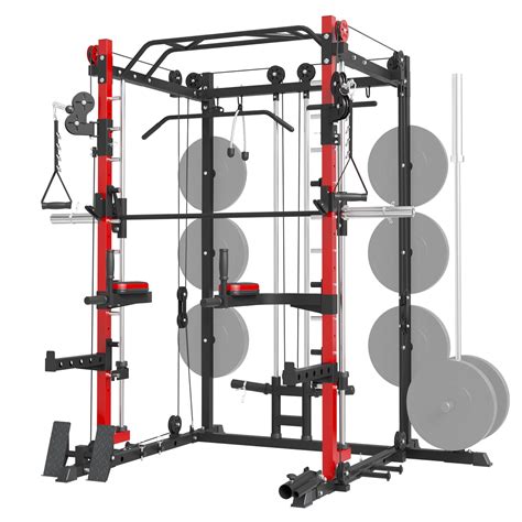 Mikolo Smith Machine Home Gym, 2000lbs Squat Rack with LAT-Pull Down ...