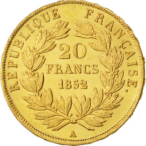 #26455 IIème République, 20 Francs or Louis Napoléon Bonaparte, 1852 A ...