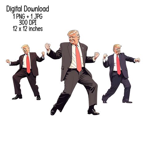 PNG Humorous Trump Funny Victory Dance Transparent Digital Download Comical Trump Dancing ...