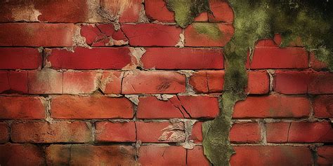 Illustration Of Peeling Paint On Red Brick Wall Texture Aged Building ...