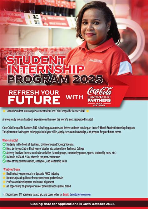 Student Internship Program : Coca-Cola PNG - JOBS & SCHOLARSHIPS PNG