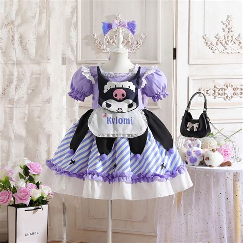 Sanrio Kuromi My Melody Little Girl Cosplay Dresses Sohort Sleeve ...