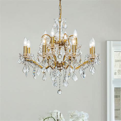 Two-Tiered French Antique Gold Crystal Chandelier – ALOADECOR