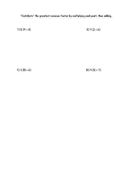 Image result for Distributive Property Using GCF