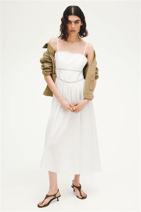 Women's White Tie-strap cotton dress | H&M IN
