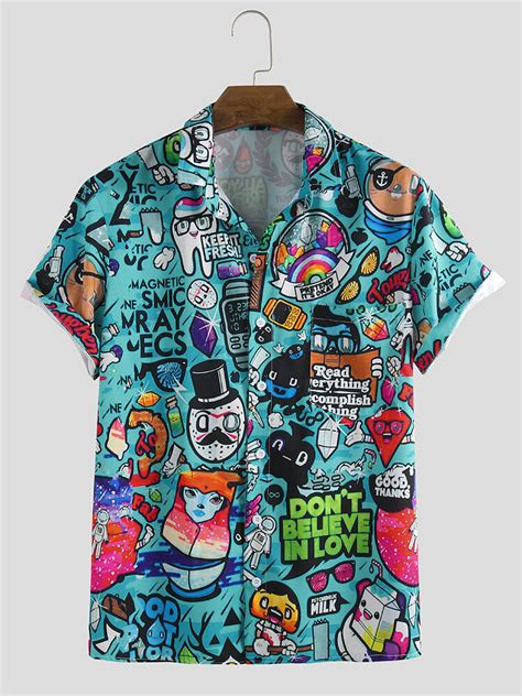 Space Anime Printed Colourful Shirt | Printed casual shirts – London Prints
