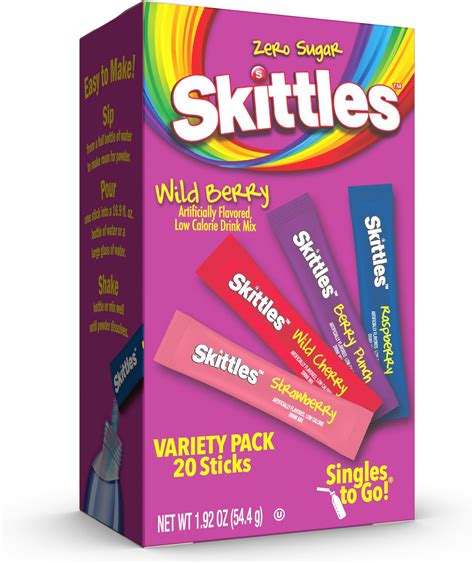 Amazon.com : Skittles Singles To Go Variety Pack, Watertok Powdered ...