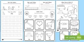 I Spy the Letter Hh Activity for PreK-K (teacher made)