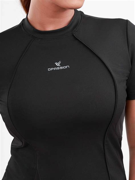 Dpassion Black SculptFit Performance Tee Womens Gym Activewear