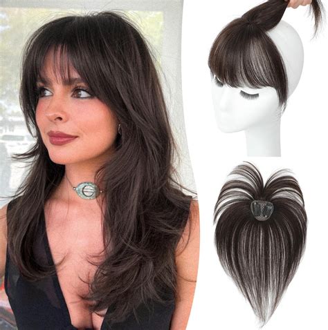 Amazon.com : Bangs Hair Clip Clip in Bangs Real Human Hair Fake Bangs ...