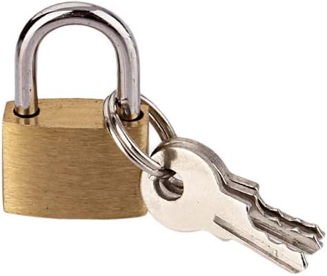 HASTHIP® Heavy Duty Mini Padlock, Solid Brass Lock with 3 Keys for ...
