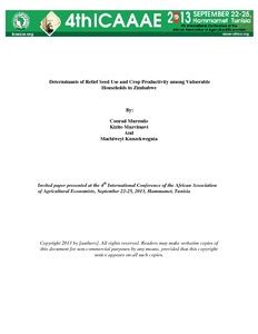 Determinants of Relief Seed Use and Crop Productivity among Vulnerable ...