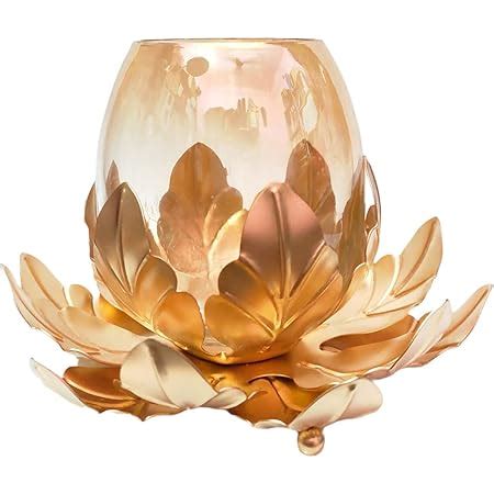 Buy KREATIVE ART’S Lotus Candle Holder with 3 Glass Decorative Items ...