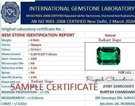Buy Venus Gems Gallery Precious Colombian Emerald Stone 9 Carat 9.9 ...