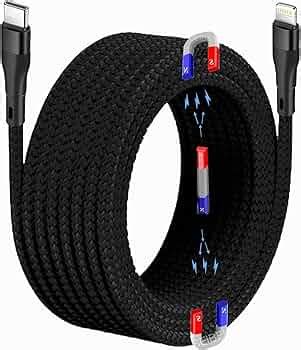 Magnetic Coiled Type C - Lightning Cable Compatible with iPhone, iPad ...