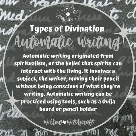 Types Of Divination ~ Automatic Writing | Witchcraft spell books ...