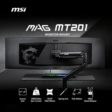 MSI MAG MT201 - Premium Heavy Duty Single Monitor India | Ubuy