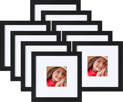 Amazon.com - Vittanly 8x8 Picture Frames for Wall Set of 9, Display 4x4 ...