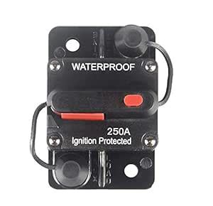 WOHHOM 250 Amp Circuit Breaker with Manual Reset 12V-36V DC Waterproof ...