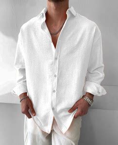 JACKBELLA Men Self Design Casual White Shirt - Buy JACKBELLA Men Self ...