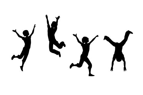 Kids Playing Silhouette Vector Free Silhouettes Two Children Playing