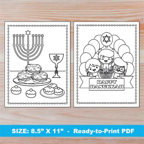 Hanukkah Coloring Pages For Kids | Jewish Holiday PRINTABLE Activity ...