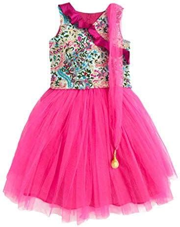 A.T.U.N. Girls' Regular Fit Lehenga Choli (GLHG FSB TFB_Fuchsia_5-6 ...