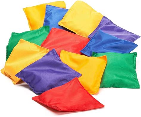 Prextex Small Bean Bags Set - 16 Colorful Beanbags for Kids Throwing ...