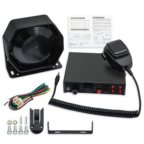 Buy 200W 7-Tones Handhold Microphone Emergency Alarm Siren Extra ...