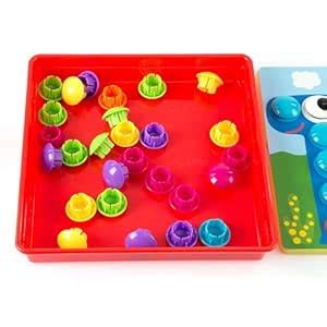 SNAPPSY Mosaic Peg Boards Game Mushroom Nails Pegboard for Toddlers ...