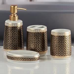 Kookee Ceramic Bathroom Accessories Set of 4, Modern Bath Set with ...