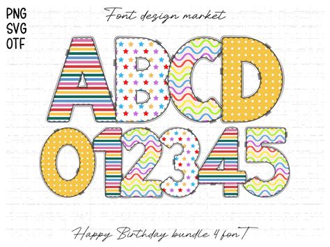 Happy Birthday Font by Font design market · Creative Fabrica