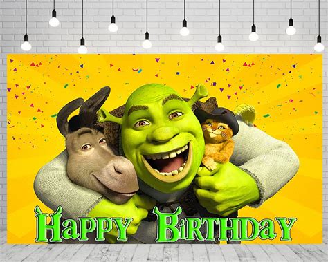 Shrek Backdrop for Birthday Party Decorations, Shrek and Donkey ...