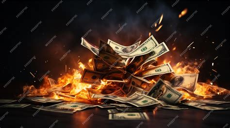 Premium AI Image | Burning money dollars on the fire Generative AI