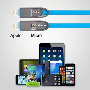 Shinco Car Charger Adaptor, Dual Output Fast Charging 1 Meter Long Flat ...