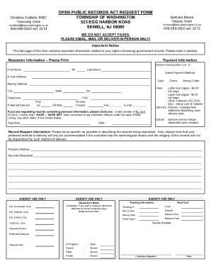 Fillable Online Fillable Online OPEN PUBLIC RECORDS ACT REQUEST FORM ...