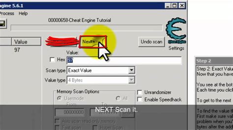 Cheat Engine Tutorial Step 4 的图像结果