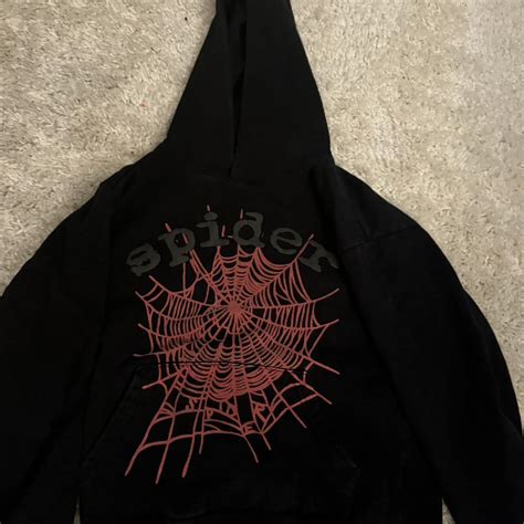 Og Spider Worldwide black and red hoodie Great... | Depop
