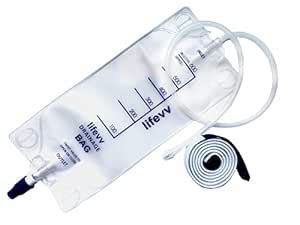 Lifevv 600 ML Urine Drainage Bag, Drainage w/Clear Bag, Nephrostomy Bag ...