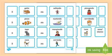 Costrisci le Frasi con i Verbi Attività (teacher made)