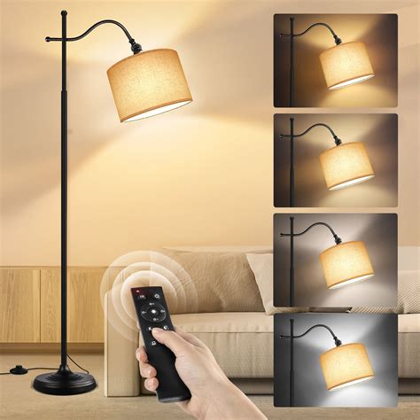 OUTON Arc Floor Lamp with Remote, 67" Retro Dimmable Standing Lamp with ...