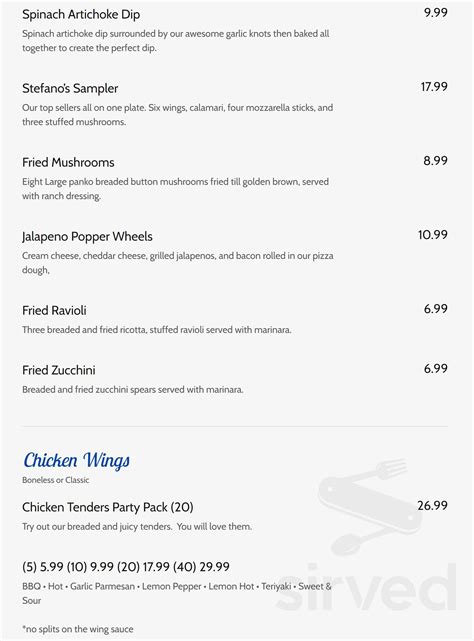 Stefano's Brooklyn Pizza menus in Harlingen, Texas, United States