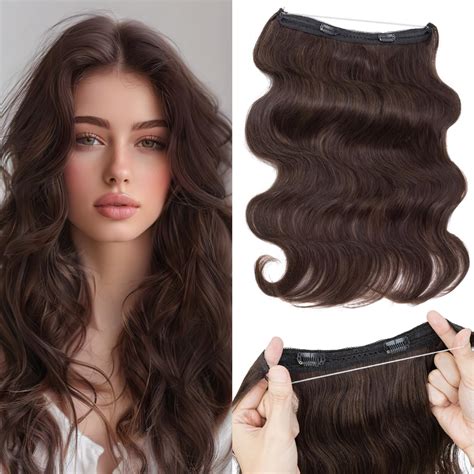 Amazon.com : Halo Hair Extensions Real Human Hair,Prokyvity Halo Hair ...