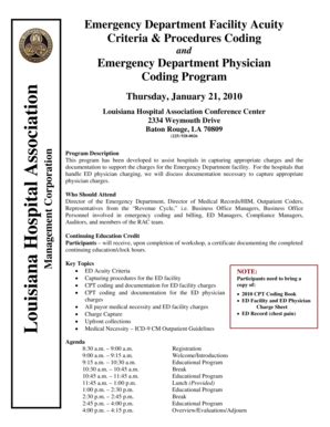 Fillable Online lhaonline Emergency Department Facility Acuity Criteria ...