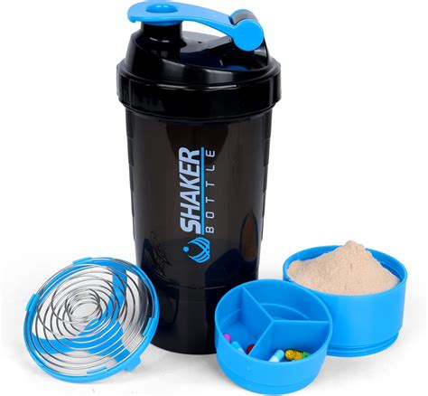Amazon.com: XTK 16OZ Bottle, Shaker Water Bottle with Protein Powder Storage, Mix Ball, Leak ...